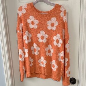Floral Orange Sweater